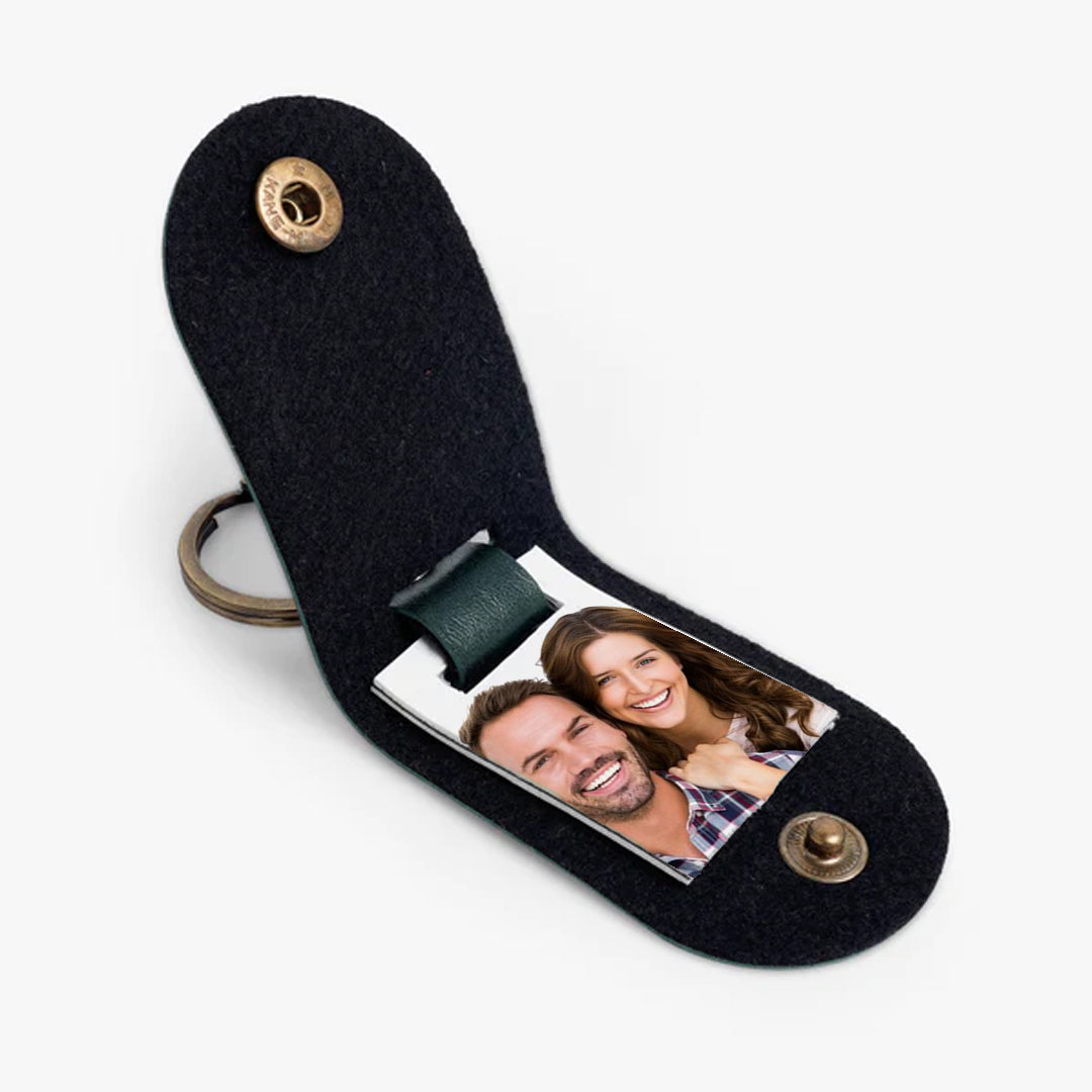 Personalised Photo Keychain - Forest Green