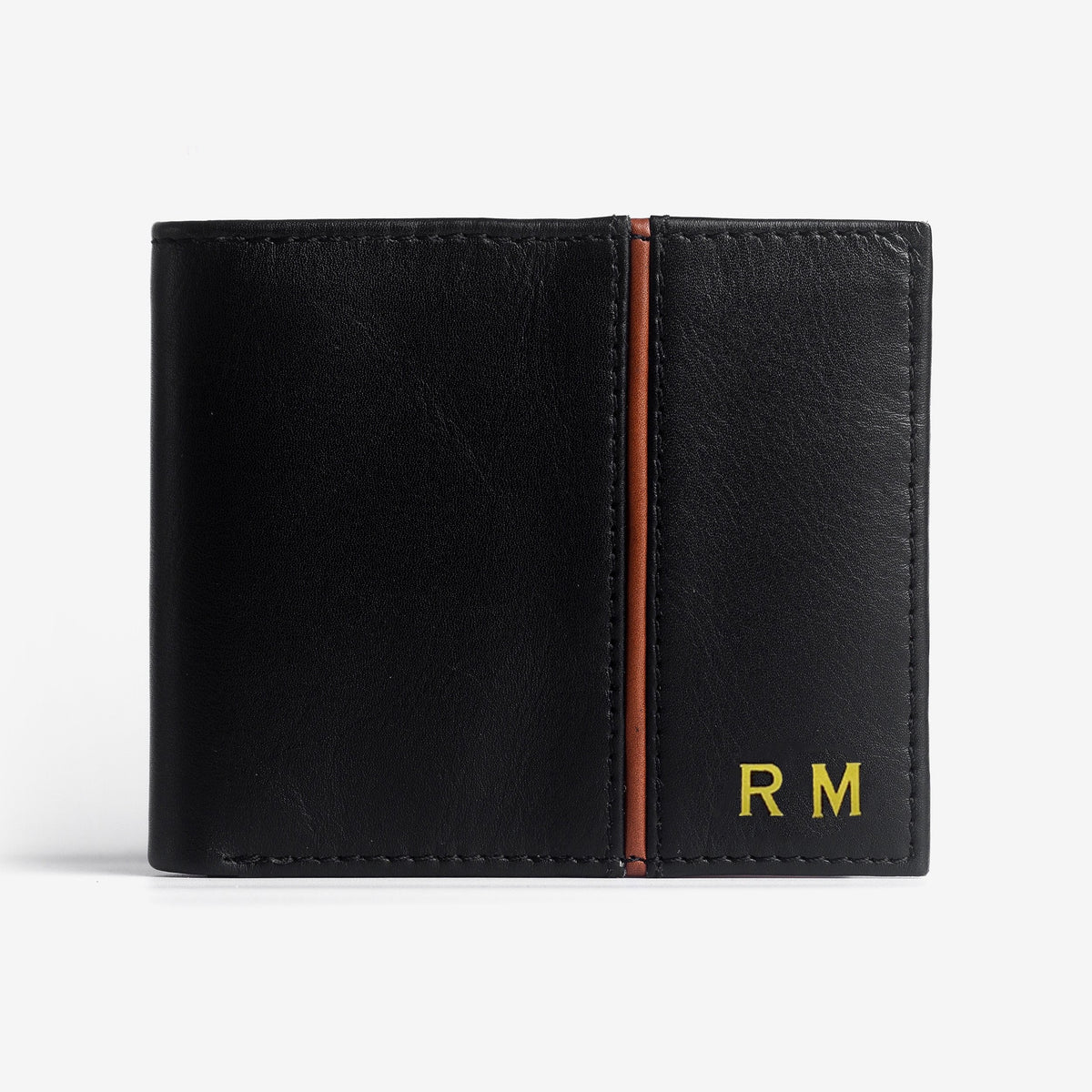 The Messy Corner Mens Wallet Personalized Leather Men's Wallet - Black